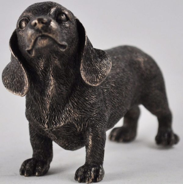 Photo of Dachshund Standing Bronze Dog Sculpture Small