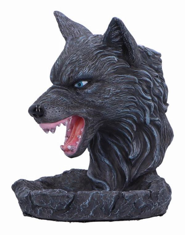 Photo #1 of product D6771A24 - Dark Wolf Head Backflow Incense Burner 11.5cm