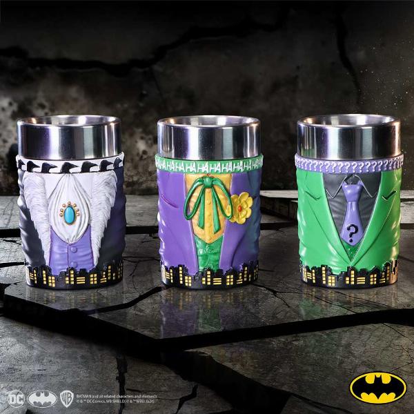 Photo #5 of product B6636B24 - DC Batman Villain Mini Cup Set Featuring The Joker, The Riddler and The Penguin