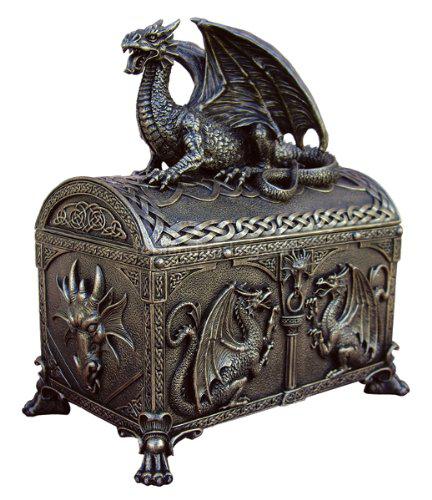 Photo of Dragon Treasure Chest Black Trinket Box