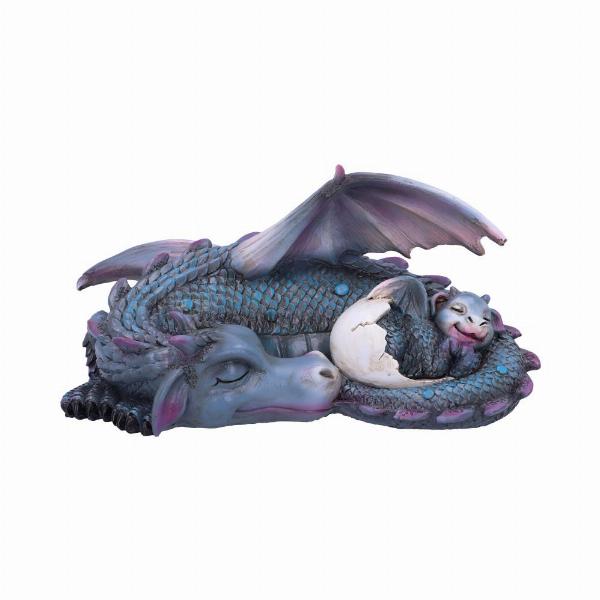 Photo #1 of product U4940R0 - Dream a Little Dream Blue Dragon and Hatchling Sleeping Figurine