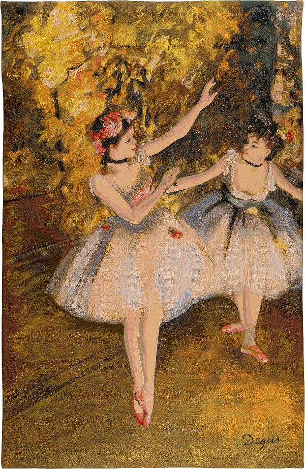 Phot of Edgar Degas 2 Dancers On The Stage Wall Tapestry
