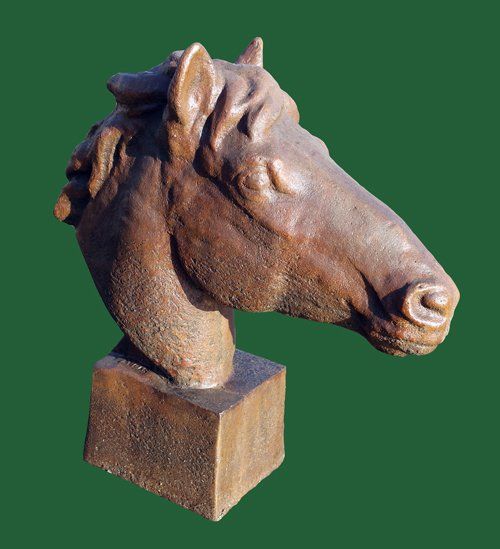 Phot of Equine Bust Stone Sculpture