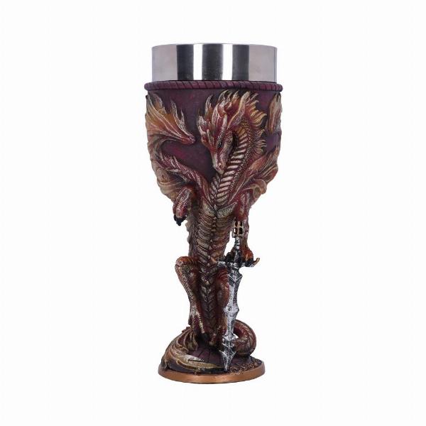 Photo #1 of product D4969R0 - Ruth Thompson Flame Blade Red Fire Dragon Goblet Glass