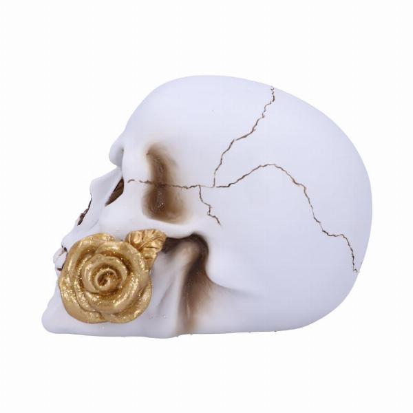 Photo #2 of product U5281S0 - Floral Fate Golden Rose Skull Ornament.
