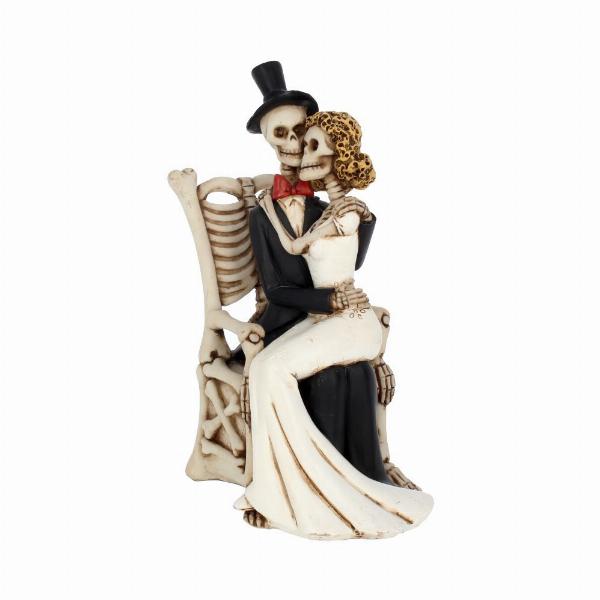Photo #5 of product AL50112 - For Better, For Worse Gothic Sugar Skull Bride Groom Figurine Wedding Ornament