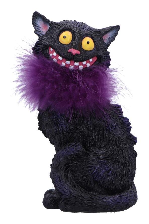 Photo #1 of product D6749A24 - Furgus Black Cat Feather Boa Figurine 19.5cm