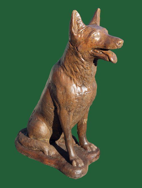 Phot of German Shepherd Dog Stone Statue
