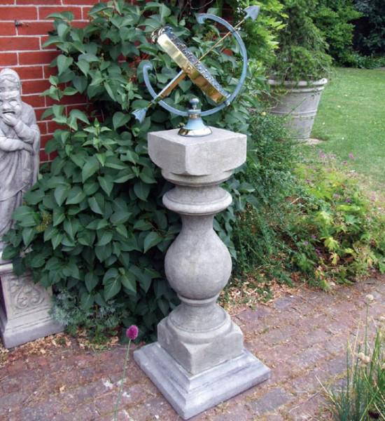 Photo of Grand Stone Baluster with Brass Armillary