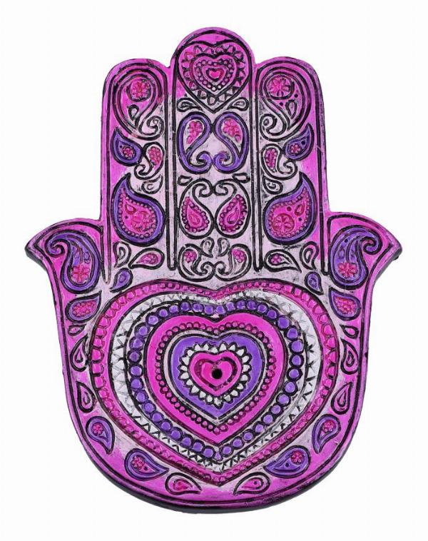 Photo #1 of product U5505T1 - Set of 4 Hamsa's Love Hand Incense Stick Burner