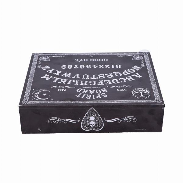 Photo #3 of product B5112R0 - Black and White Spirit Board and Planchette Jewellery Storage Box with Mirror