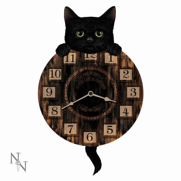 Photo #1 of product NEM6050 - Kitten Tickin' Cat Pendulum Clock