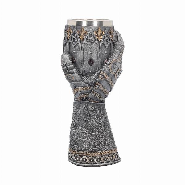 Photo #5 of product B2404G6 - Medieval Lion Heart Gauntlet Armour Goblet