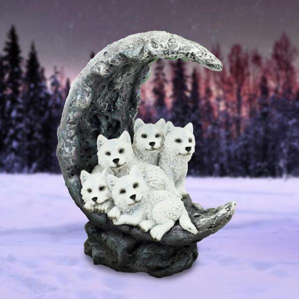 Photo #5 of product U6868C24 - Moon Litter White Wolves Ornament