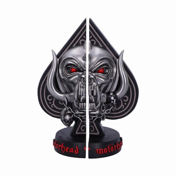 Photo #1 of product B5345S0 - Offically Licensed Motorhead Ace of Spades Warpig Snaggletooth Bookends