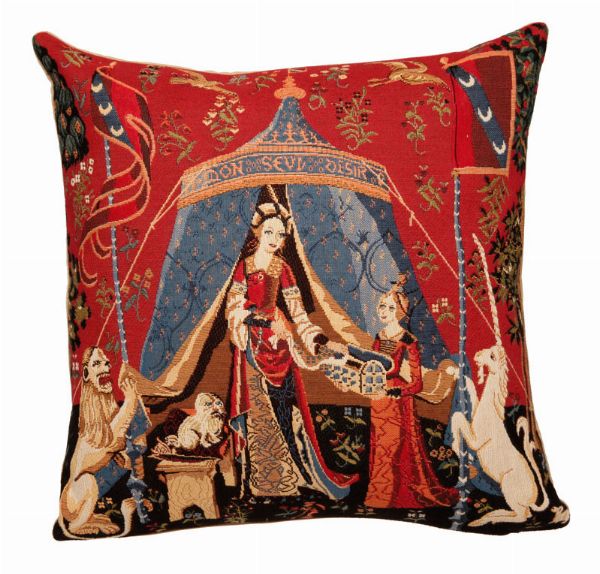 Phot of My Only Desire Medieval Tapestry Cushion