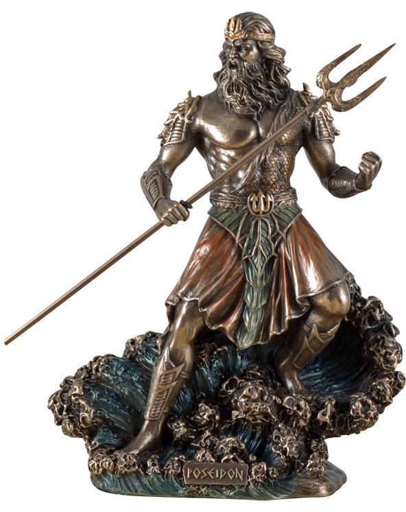 Photo of Poseidon God of the Sea Bronze Figurine 20 cm