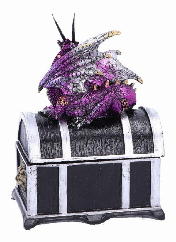 Photo #3 of product U4800P9 - Reptilian Riches Dragon Sitting on a Treasure Chest Storage Box