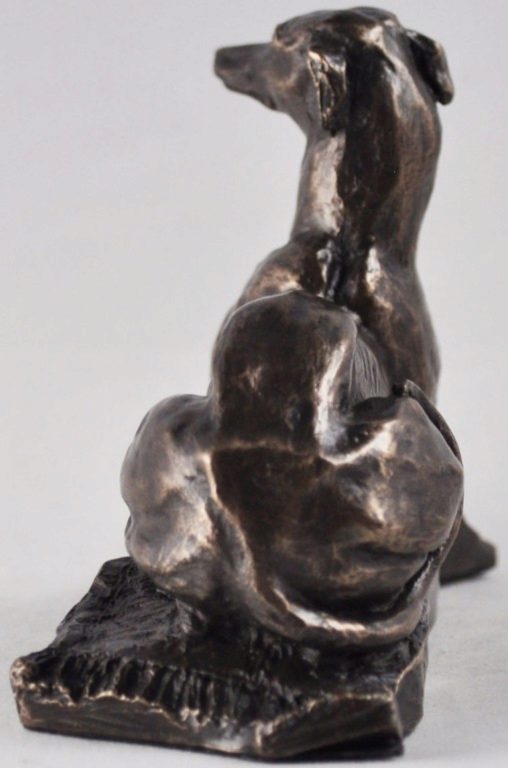 Photo of Resting Greyhound Dog Bronze Sculpture 14.5cm (Harriet Glen)