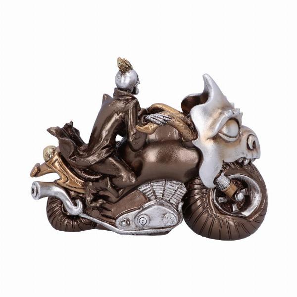 Photo #3 of product U5948V2 - Ride or Die Bronze Motorcyle Model With Skeleton Rider 19cm
