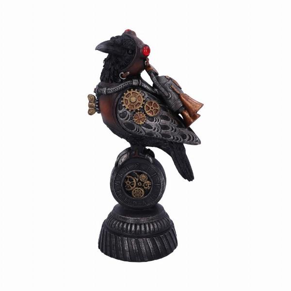 Photo #1 of product D5414T1 - Steampunk Rivet Raven Mechanical Bird Figurine