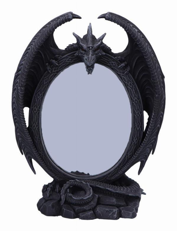 Photo #1 of product D6776A24 - Scaled Reflection Dragon Mirror 29cm