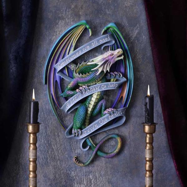 Photo #5 of product B5626T1 - Anne Stokes Sometimes Rainbow Dragon Scroll Wall Plaque