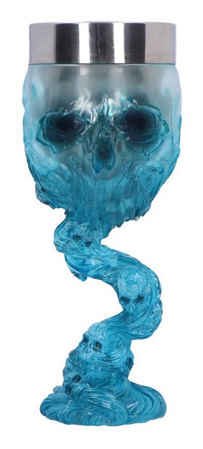 Photo #1 of product B6789B24 - Soul Spirit Clear Blue Skull Goblet