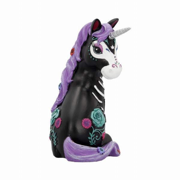 Photo #4 of product B4702P9 - Sugarcorn Black Day of the Dead Skeleton Unicorn Figurine