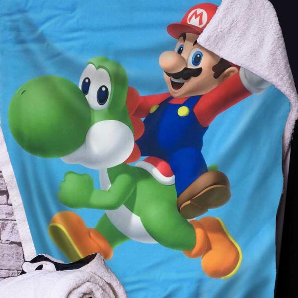 Photo #4 of product C6222W2 - Super Mario - Mario and Yoshi Throw Blanket 100*150cm