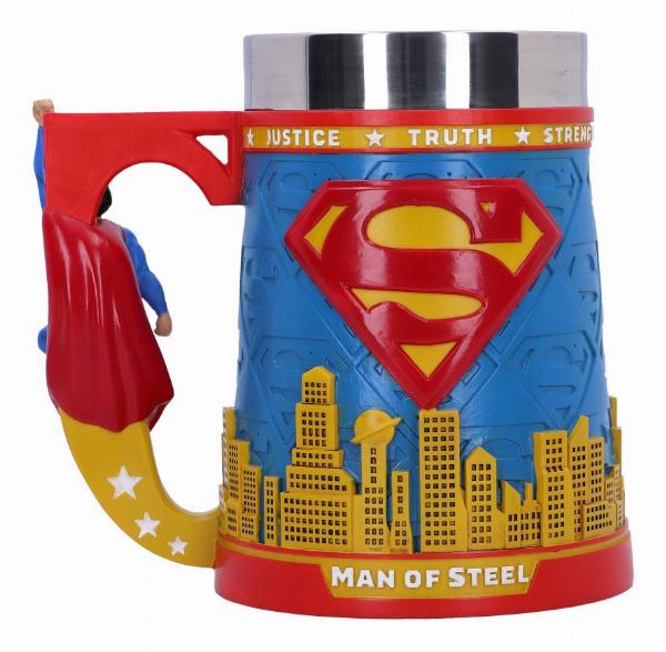 Photo #3 of product B6408X3 - Superman Man of Steel City Skyline Tankard 15.5cm