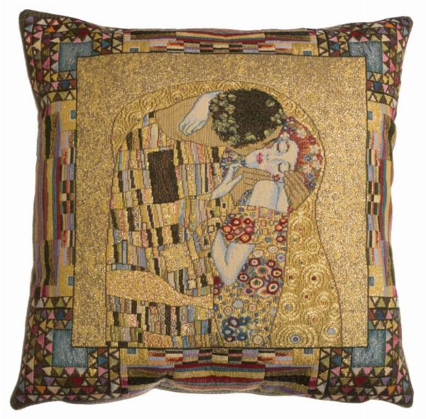 Phot of The Kiss By Gustav Klimt Tapestry Cushion I