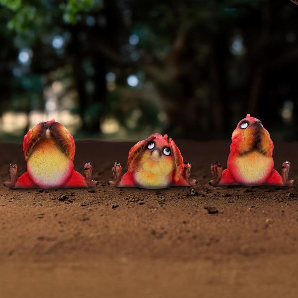 Photo #5 of product U6859C24 - Comical Three Wise Bird Figurines