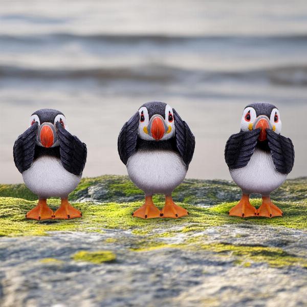 Photo #5 of product B6921C24 - Three Wise Puffin Figurines