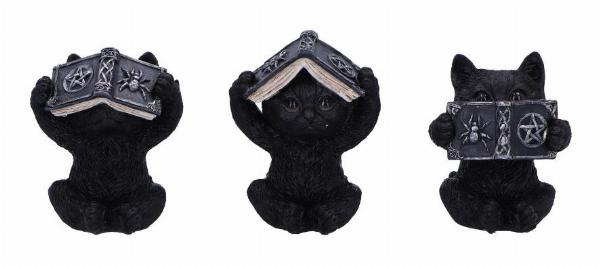 Photo #1 of product U6717A24 - Three Wise Witchy Black Spell Cats 8.5cm