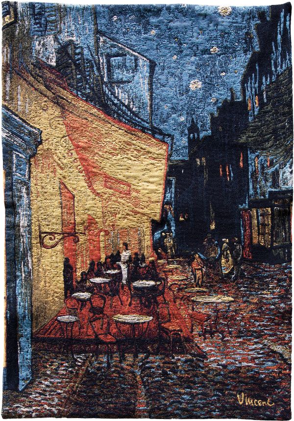 Phot of Van Gogh Café Terrace At Night Wall Tapestry