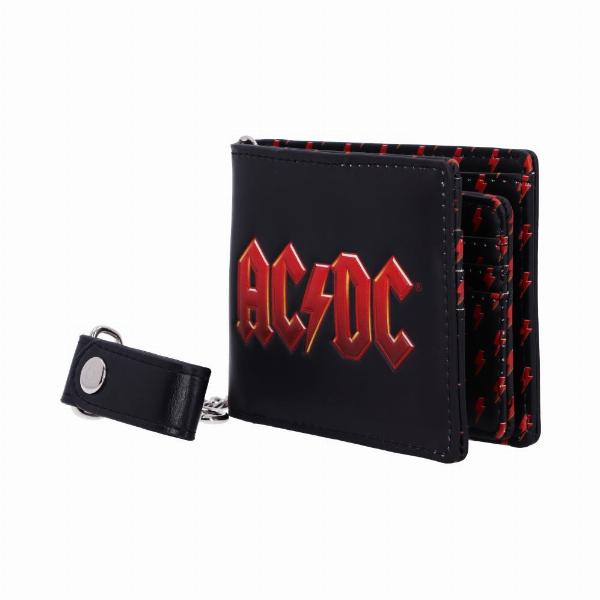 Photo #2 of product B4439N9 - AC/DC Logo Leather Lightning Chained Wallet Purse