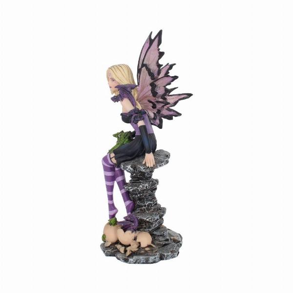Photo #2 of product NEM3232 - Amethyst and Hatchlings 25.5cm Purple Fairy and Baby Dragon Figurine