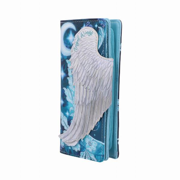 Photo #2 of product B5405S0 - Angel Wings White Feather Embossed Purse
