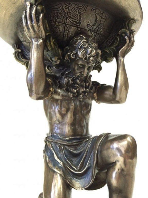 Photo of Atlas Burden Bronze Figurine 24cm