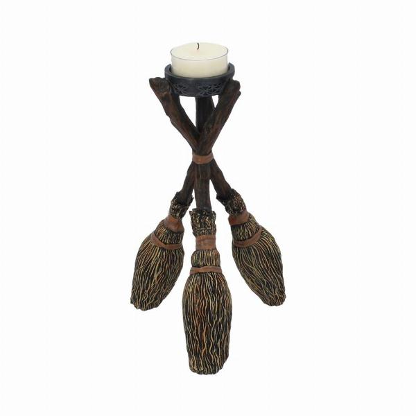 Photo #2 of product B3754K8 - Triple Broomstick Witchcraft Tealight Holder
