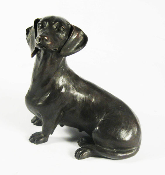 Photo of Dachshund Sitting Bronze Sculpture