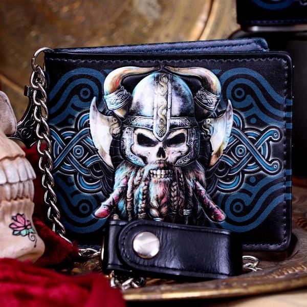 Photo #5 of product B4104M8 - Nemesis Now Danegeld Viking Wallet with Decorative Chain Black 11cm