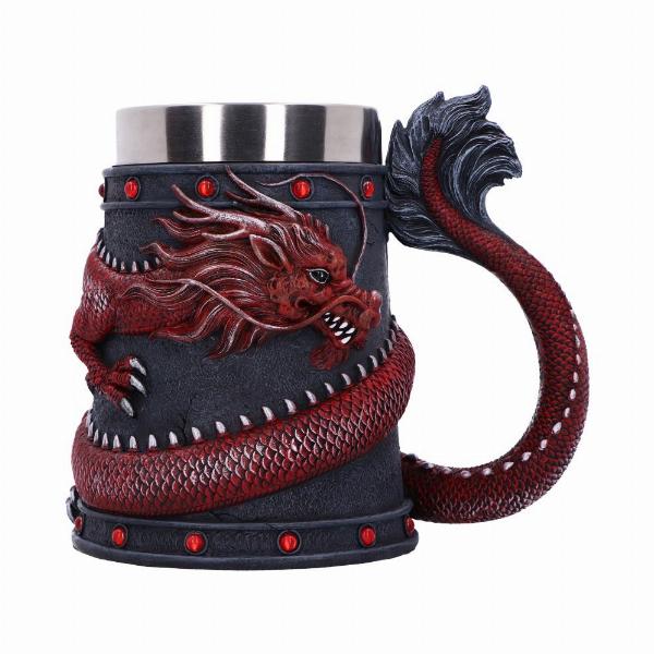 Photo #1 of product B5884V2 - Dragon Coil Tankard Red 16cm
