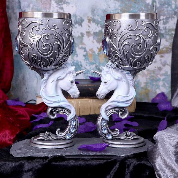 Photo #5 of product B5191R0 - Enchanted Hearts Twin Unicorn Heart Set of Two Goblets