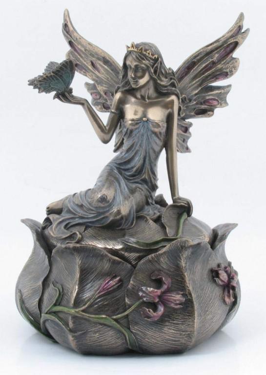 Photo of Fairy with Butterfly Trinket Box Bronze