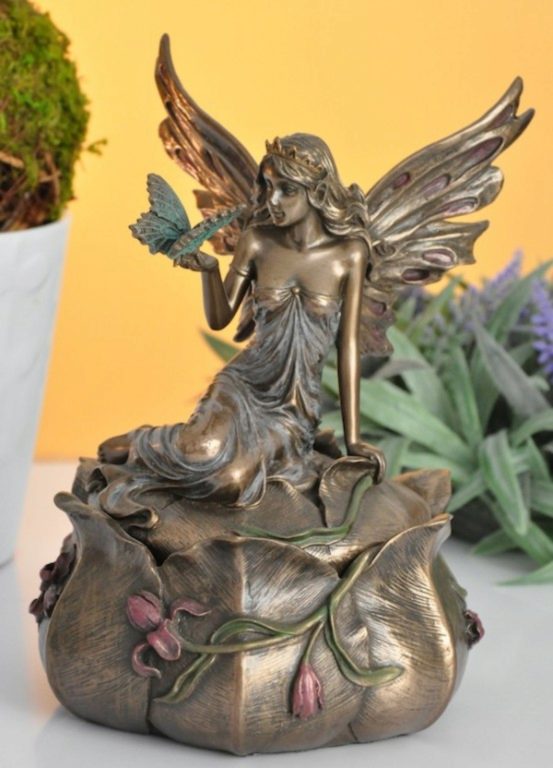 Photo of Fairy with Butterfly Trinket Box Bronze