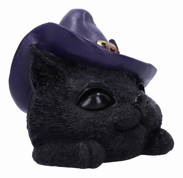 Photo #4 of product U6439X3 - Familiar Grin black cat head with light up eyes 13.8cm