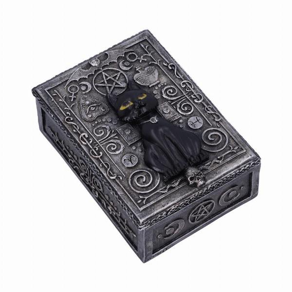 Photo #3 of product U5476T1 - Familiar Spell Black Cat Sigil Trinket Box 13.7cm