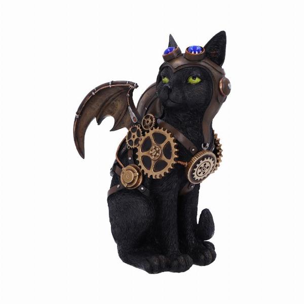 Photo #2 of product D5415T1 - Feline Flight 22.7cm Steampunk Black Cat Pilot Figurine